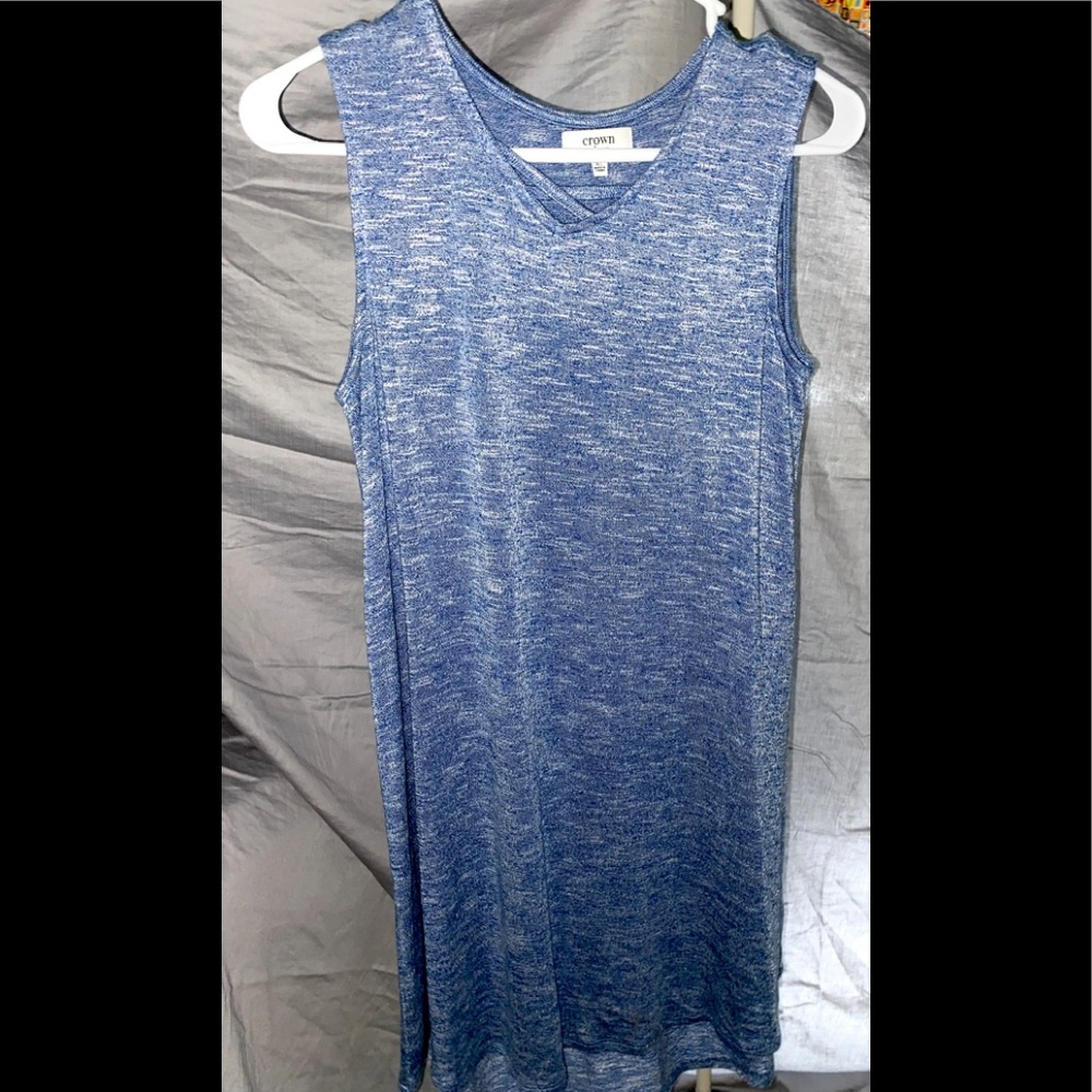 A soft blue dress.